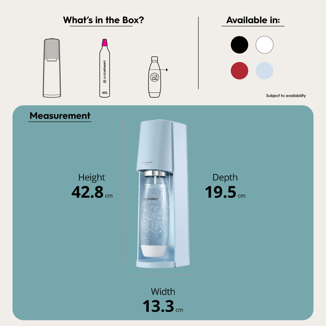 SodaStream Terra Sparkling Water Maker - Misty Blue