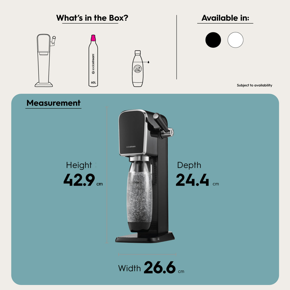SodaStream Art Sparkling Water Maker - Black