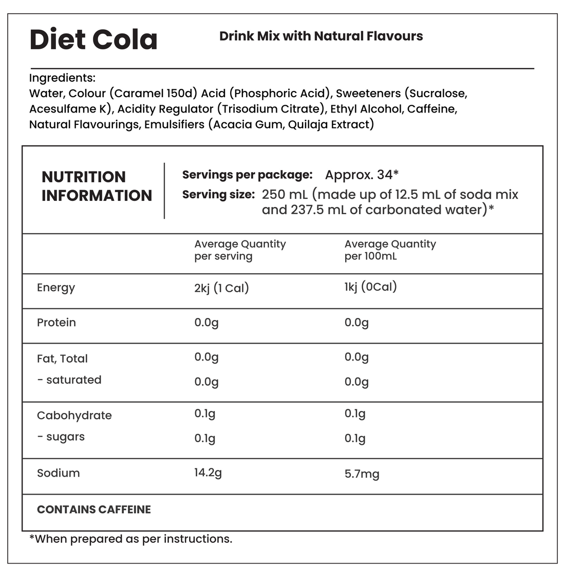 SodaStream Classics Diet Cola Drink Mix
