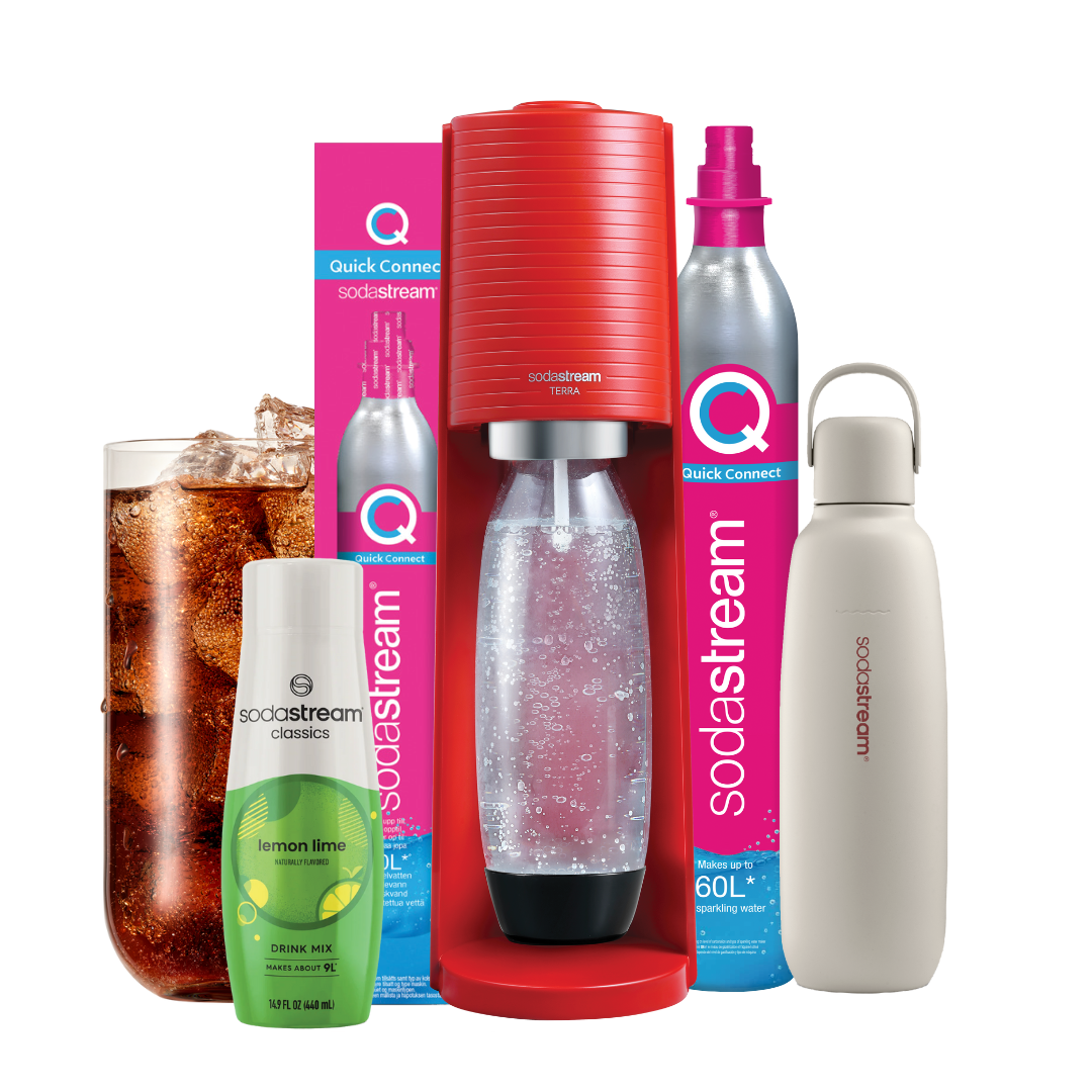 Bundle Deal!! SodaStream Terra Red Maker Sparkling Water