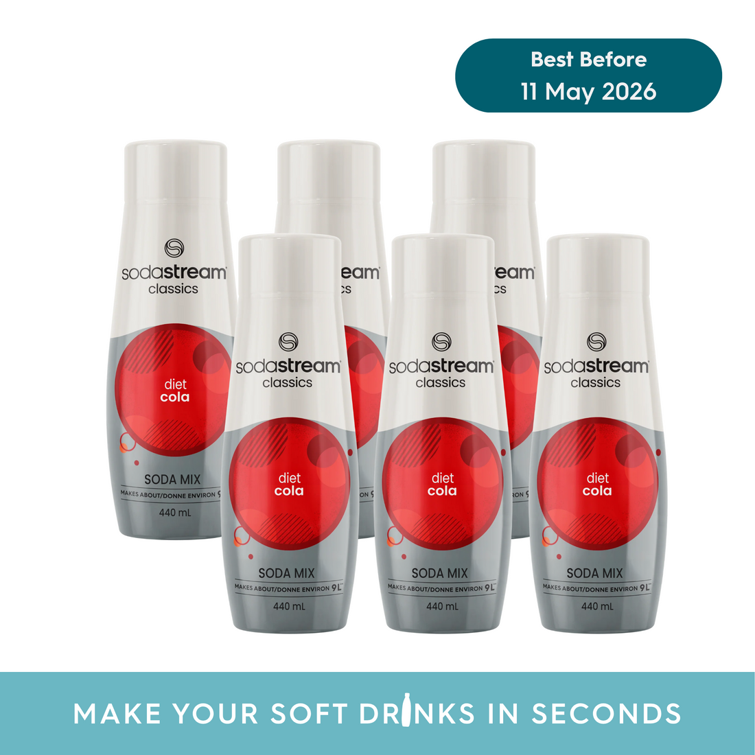 SodaStream Classics Diet Cola Mixes Saver - Pack of 6