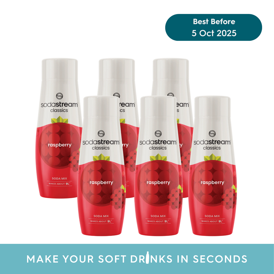 SodaStream Classics Raspberry Drink Mix - Pack of 6