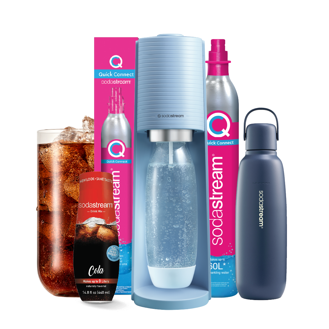 Bundle Deal!! SodaStream Terra Misty Blue Maker Sparkling Water Maker