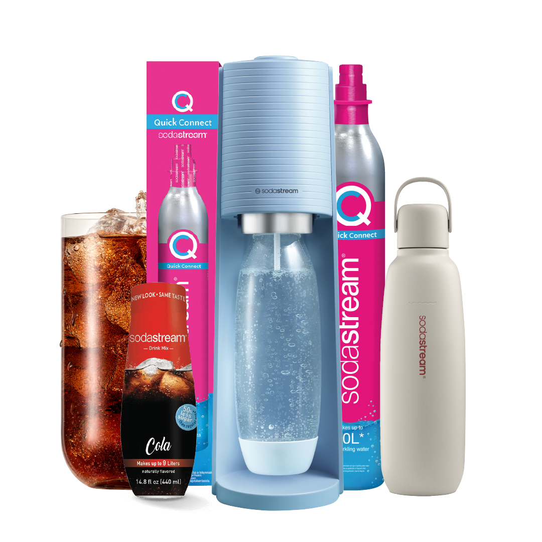 Bundle Deal!! SodaStream Terra Misty Blue Maker Sparkling Water Maker