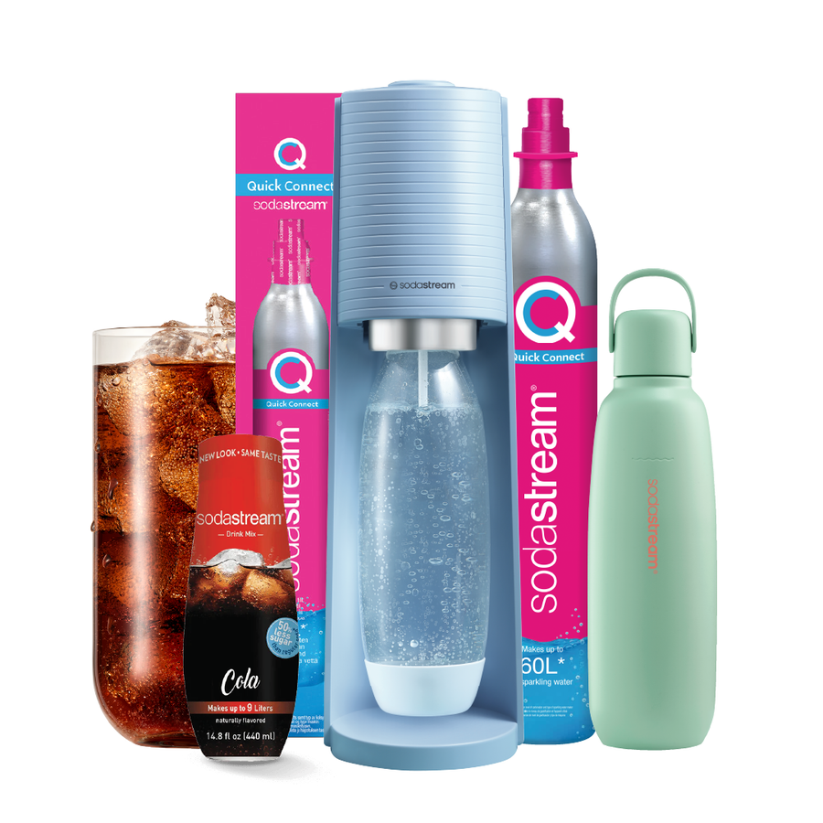 Bundle Deal!! SodaStream Terra Misty Blue Maker Sparkling Water Maker