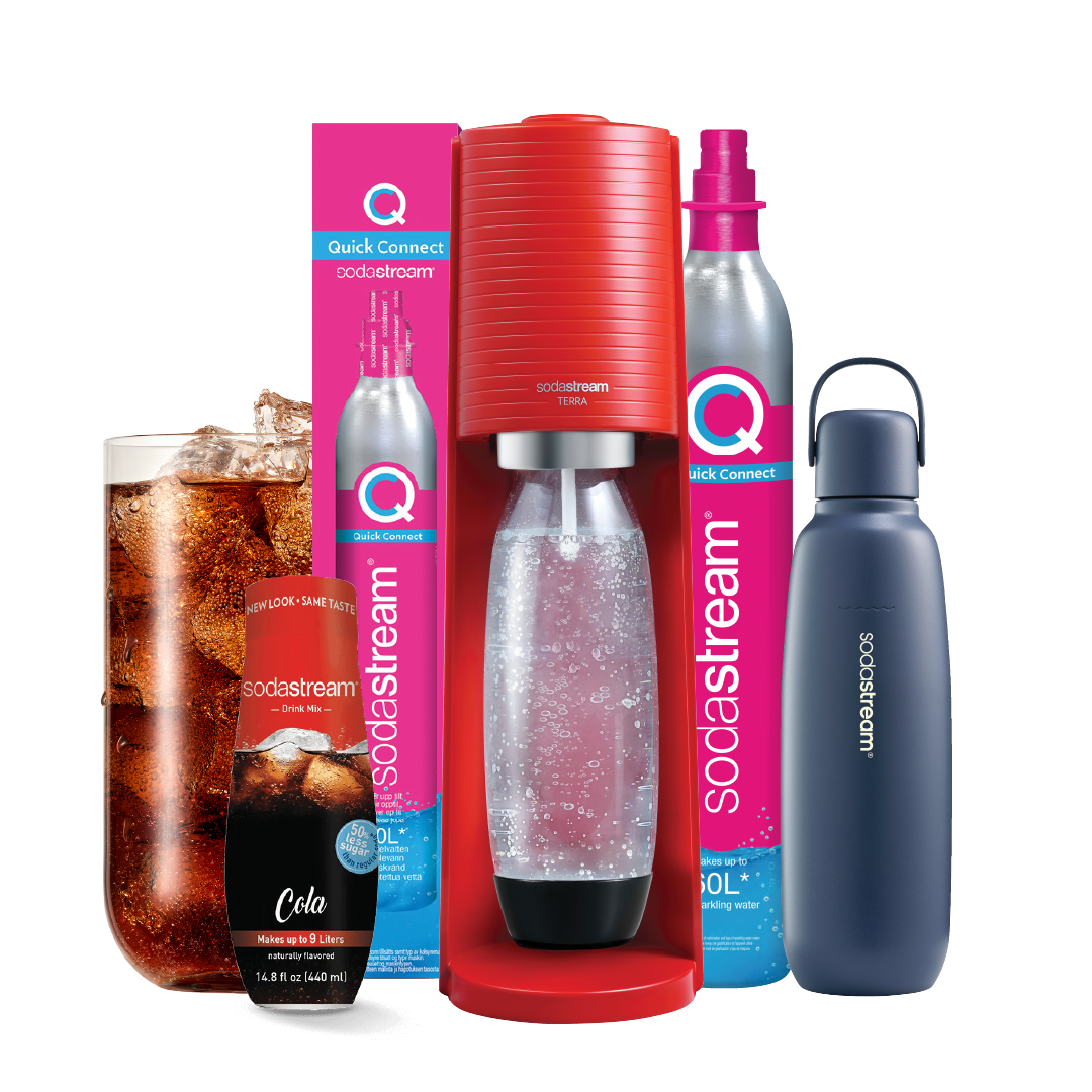 Bundle Deal!! SodaStream Terra Red Maker Sparkling Water Maker