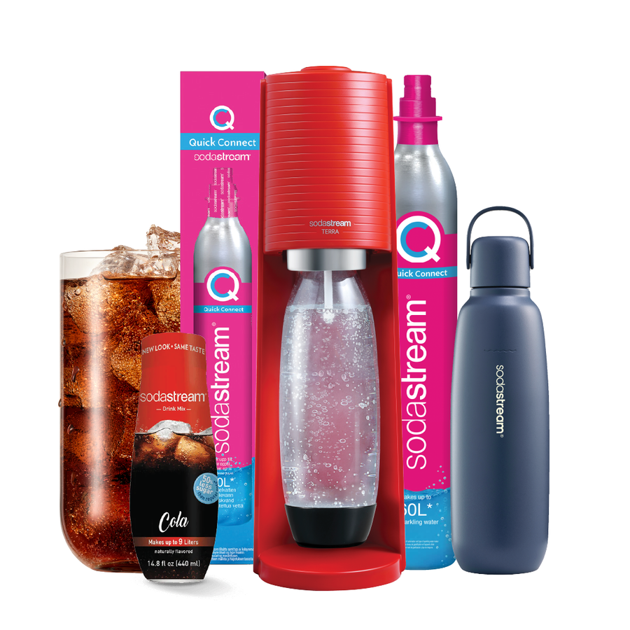 Bundle Deal!! SodaStream Terra Red Maker Sparkling Water Maker