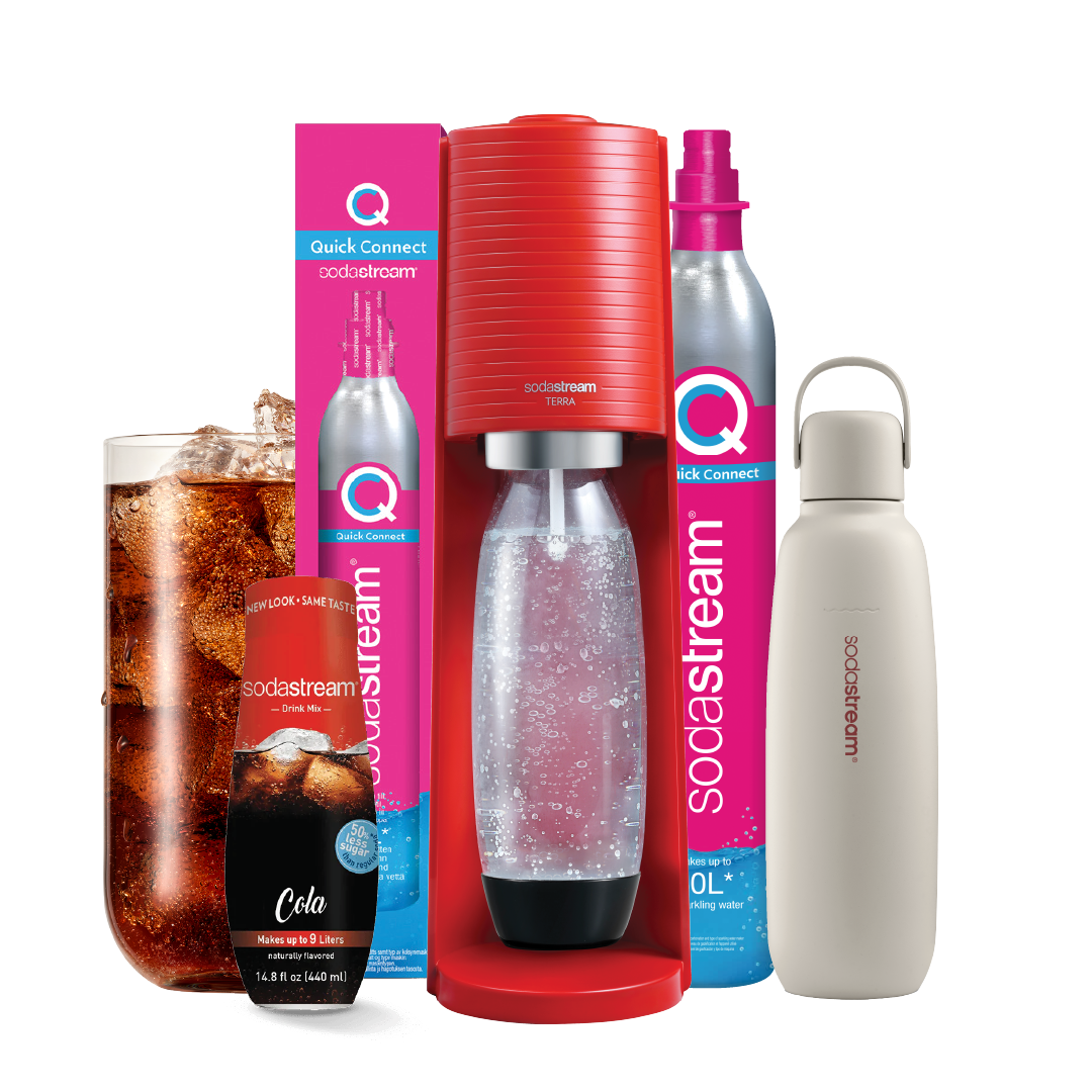 Bundle Deal!! SodaStream Terra Red Maker Sparkling Water Maker