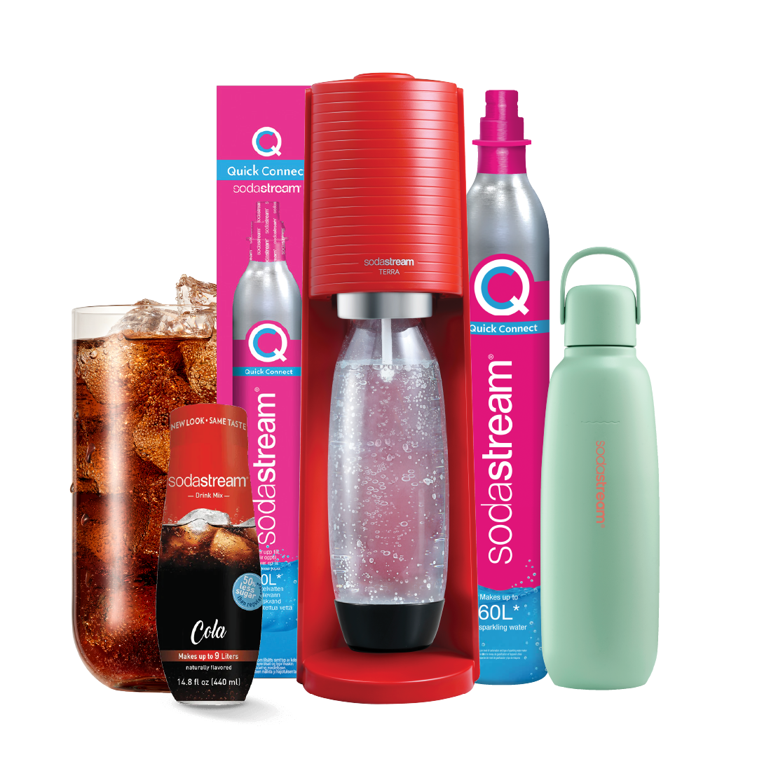 Bundle Deal!! SodaStream Terra Red Maker Sparkling Water Maker