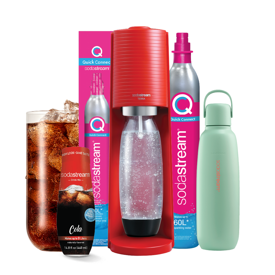 Bundle Deal!! SodaStream Terra Red Maker Sparkling Water Maker