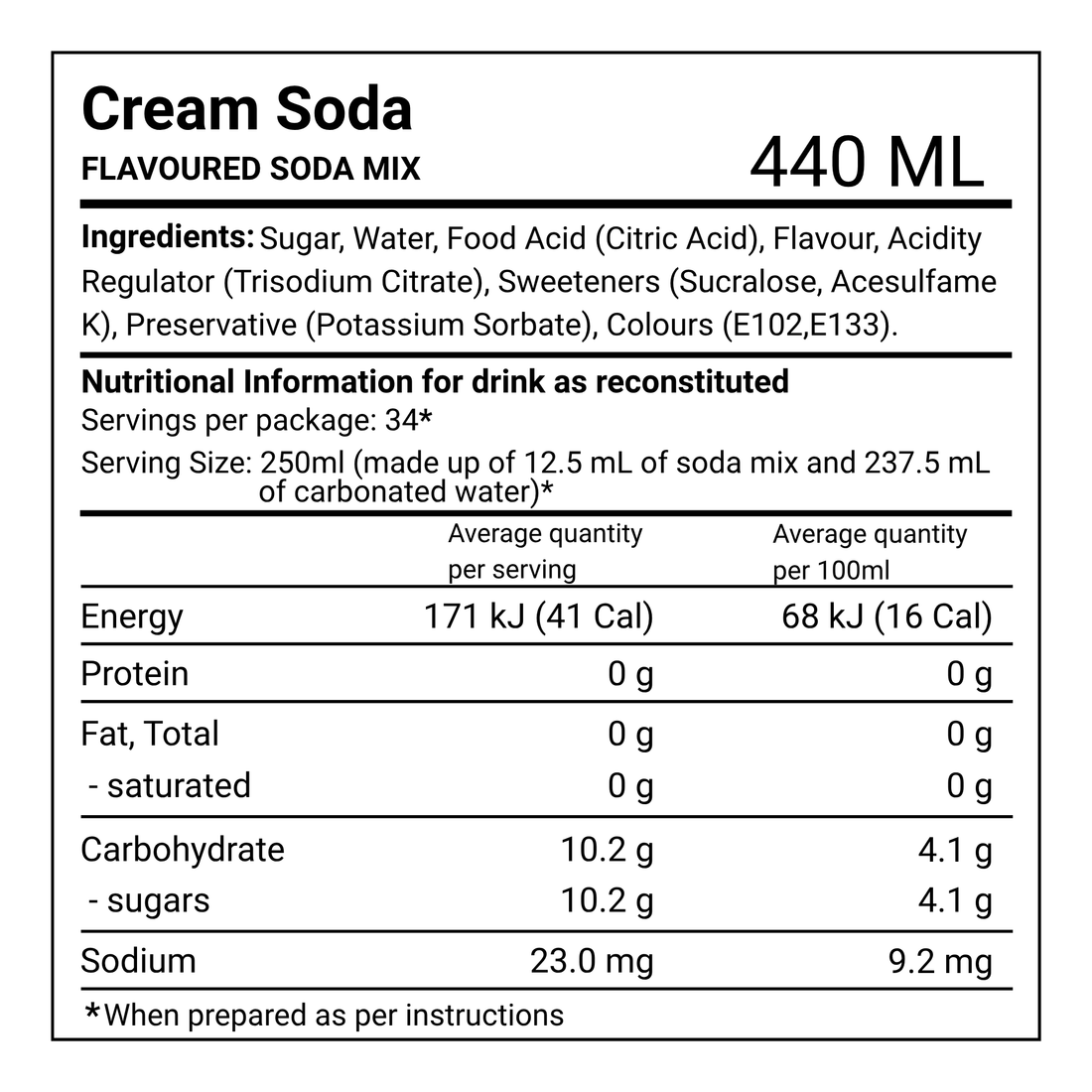 SodaStream Classics Cream Soda Drink Mix - Pack of 6