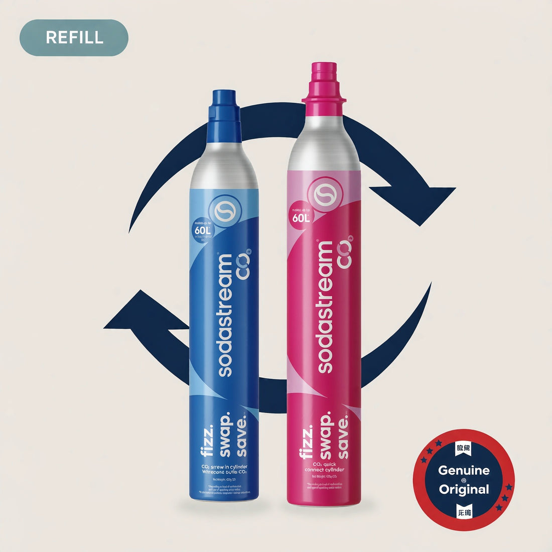 SodaStream Original Exchange CO2 Gas Refill Cylinder 60L