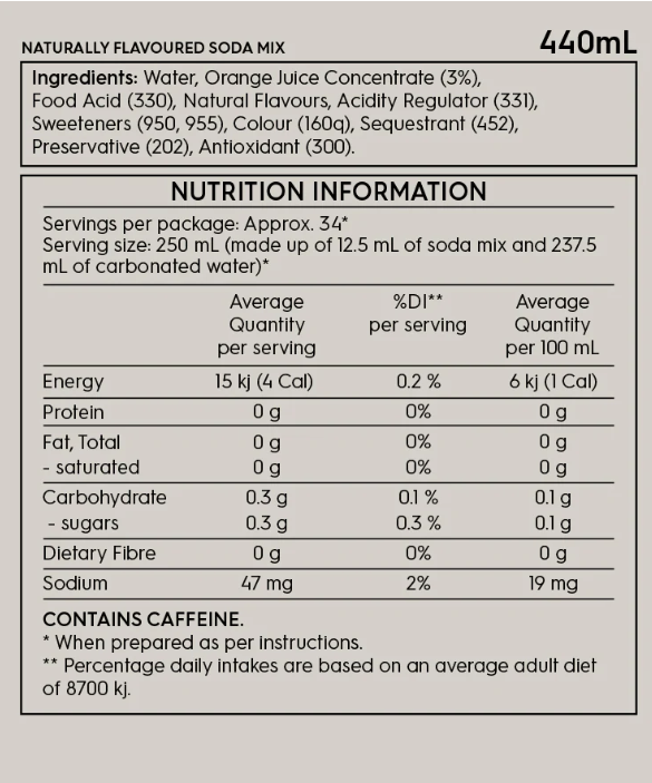 SodaStream Low Sugar Orange Mango Drink Mix - Pack of 6