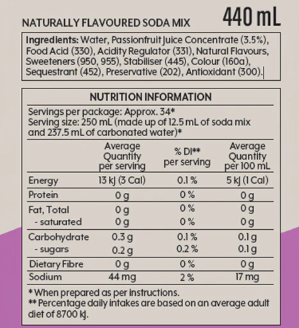 SodaStream Low Sugar Passionfruit Drink Mix - Pack of 2