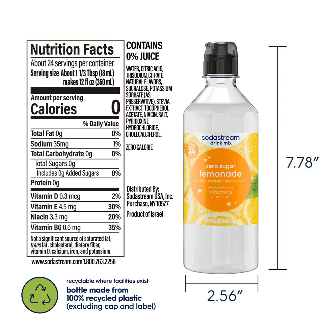 Sodastream Classics Lemonade Zero Sugar Drink Mix