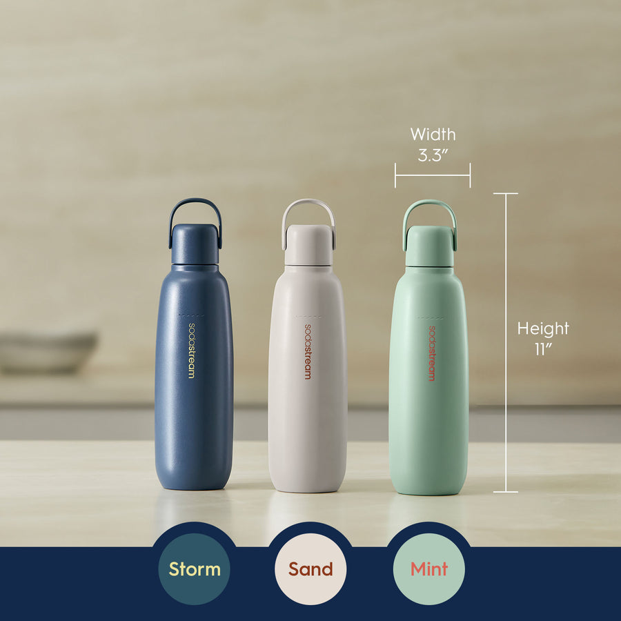 SodaStream Fizz & Go Metal Water Bottle Storm / Mint / Sand