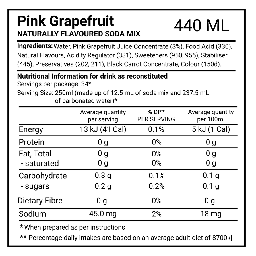 SodaStream Classics Pink Grapefruit Zero Sugar Drink Mix