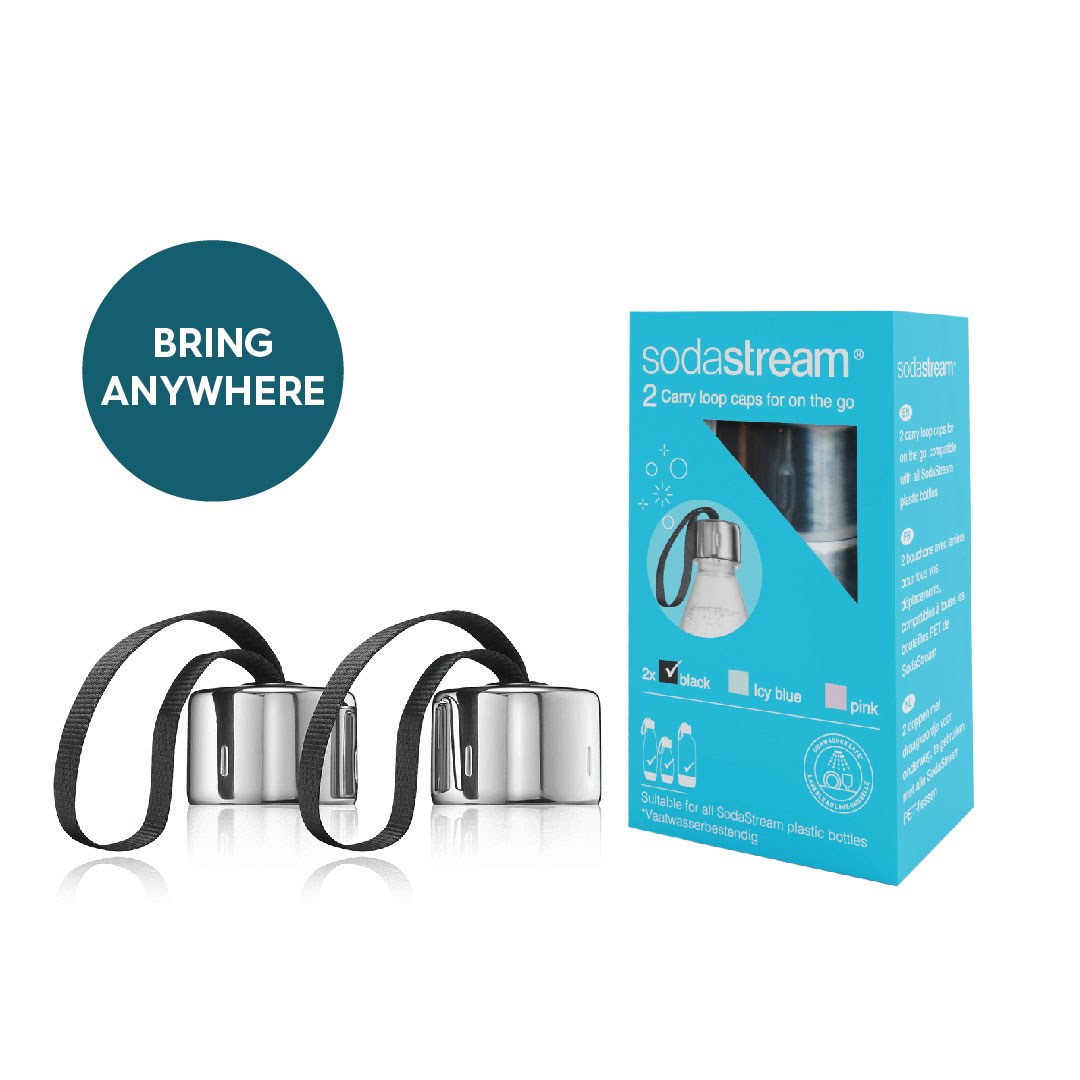 Loop Cap Pack Metal Loop Bottle Caps Twin Pack Black | SodaStream – SodaStream Singapore