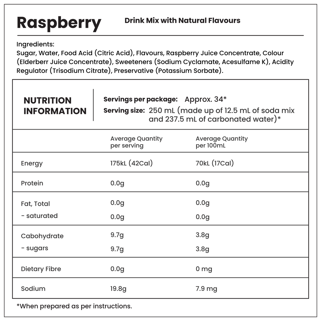 SodaStream Classics Raspberry Drink Mix