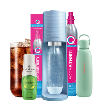 Bundle Deal!! SodaStream Terra Misty Blue Maker Sparkling Water Maker