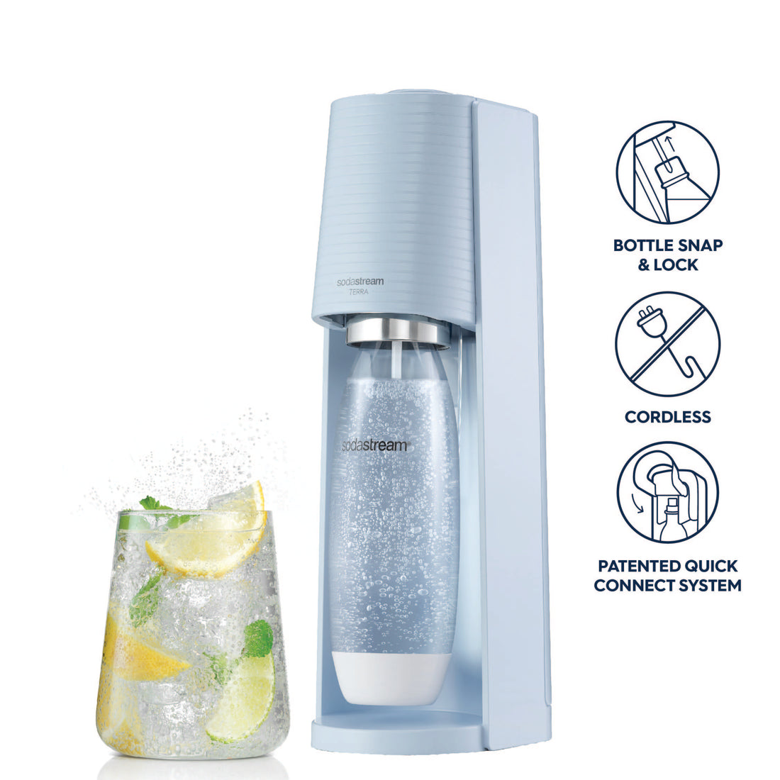 SodaStream Terra Sparkling Water Maker - Misty Blue