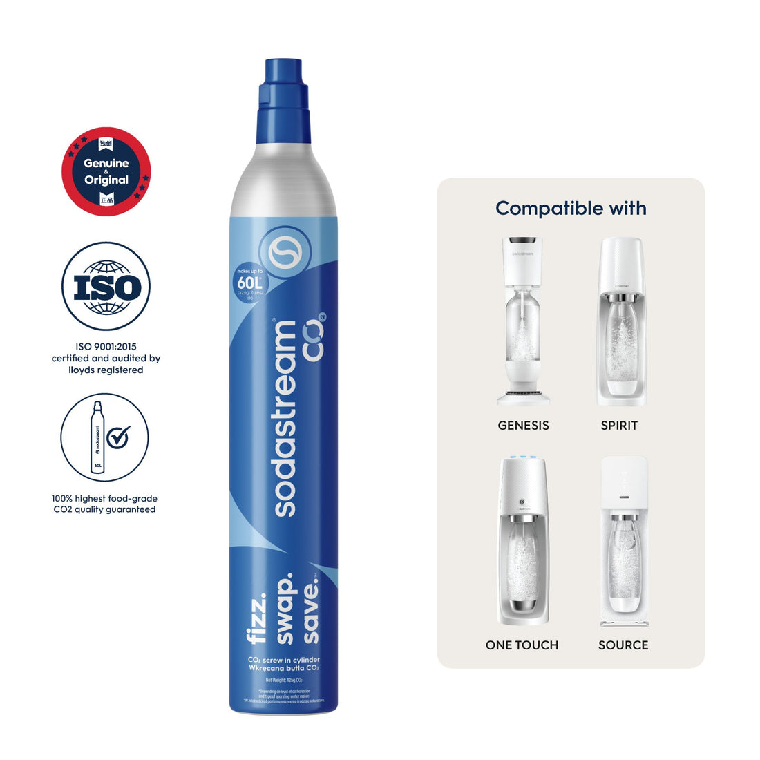 SodaStream Original Exchange CO2 Gas Refill Cylinder 60L