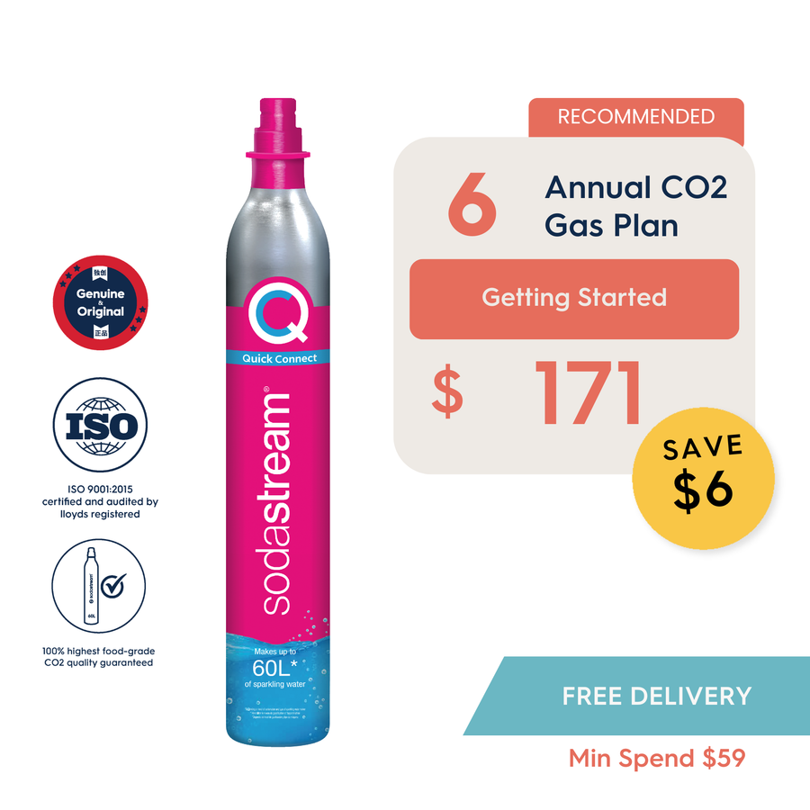 SodaStream 6 CO2 Gas Cylinder Annual Saver Plan - Savings $6