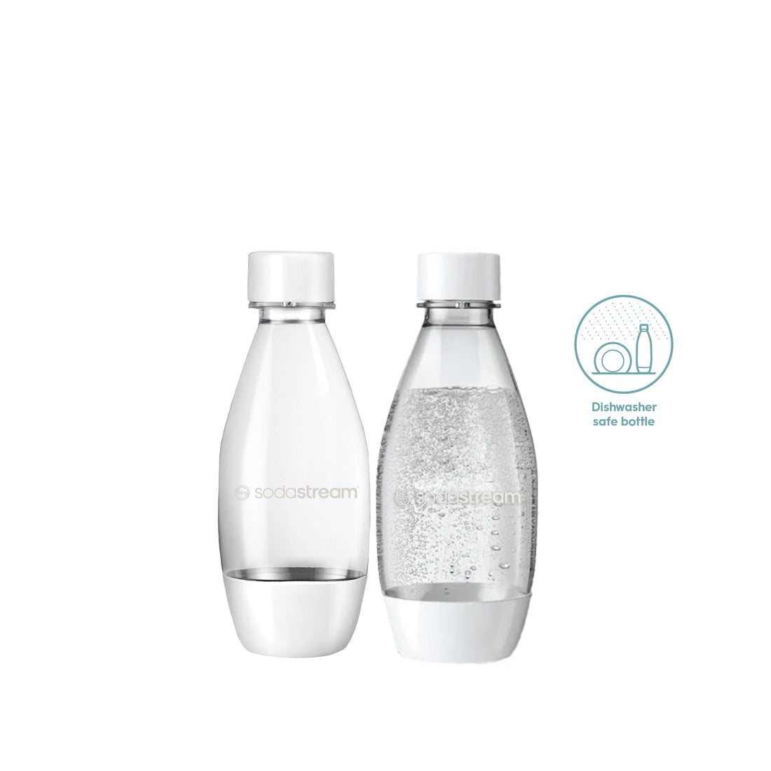 SodaStream 0.5L Dishwasher Safe Bottles Twin Pack - White