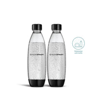 SodaStream 1L Dishwasher Safe Bottles Twin Pack - Black