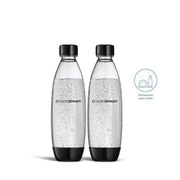 SodaStream 1L Slim Dishwasher Safe Bottles Twin Pack - Black