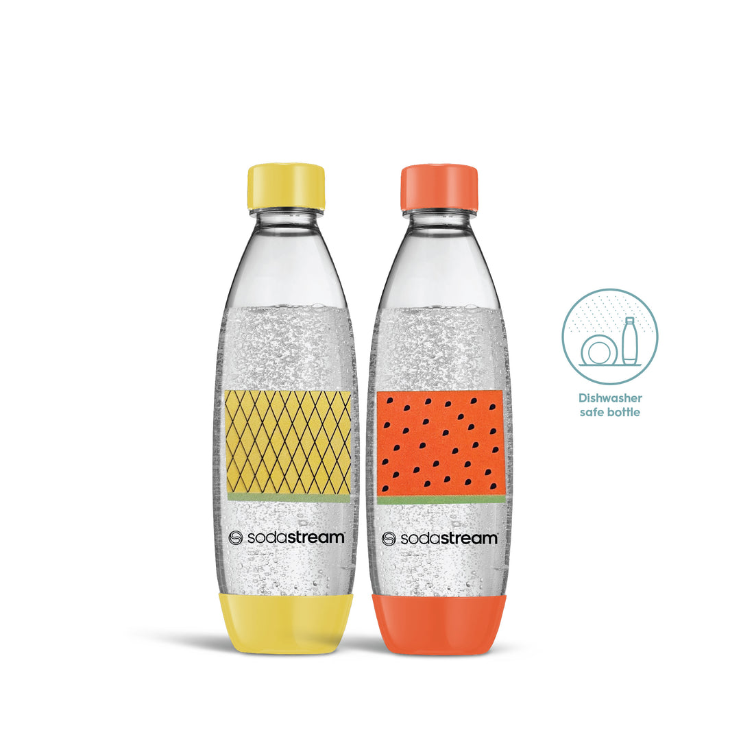 SodaStream 1L Dishwasher Safe Bottles Twin Pack - Fruits