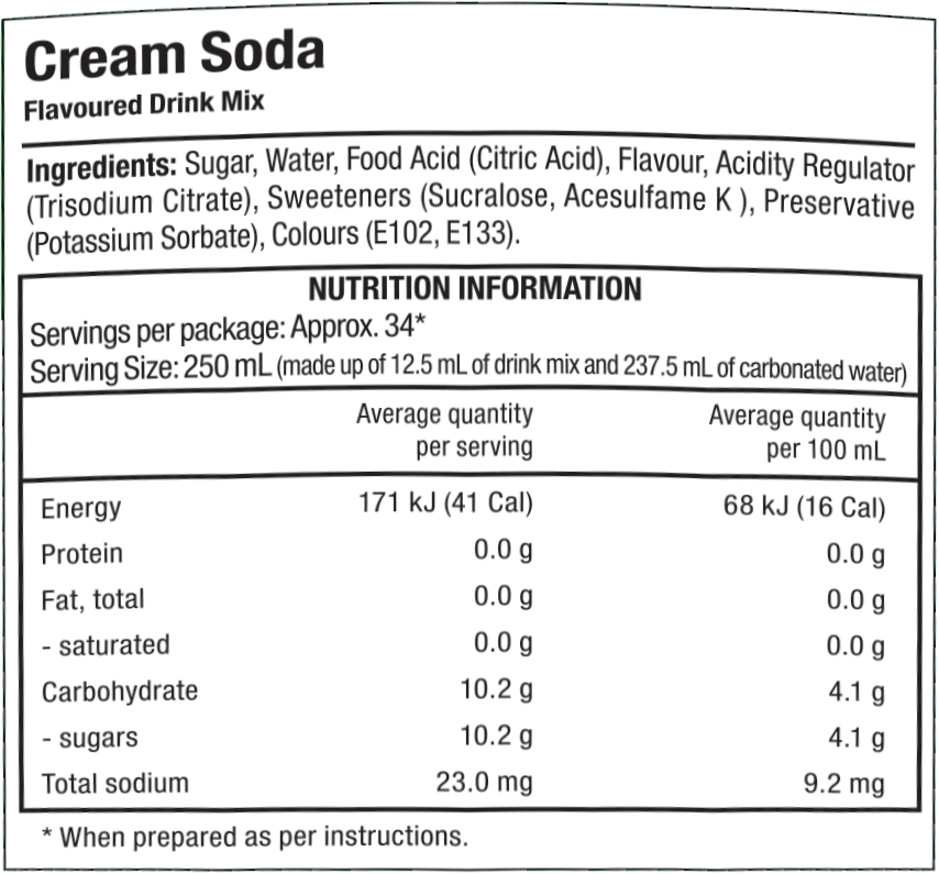 SodaStream Classics Cream Soda Drink Mix - Pack of 2